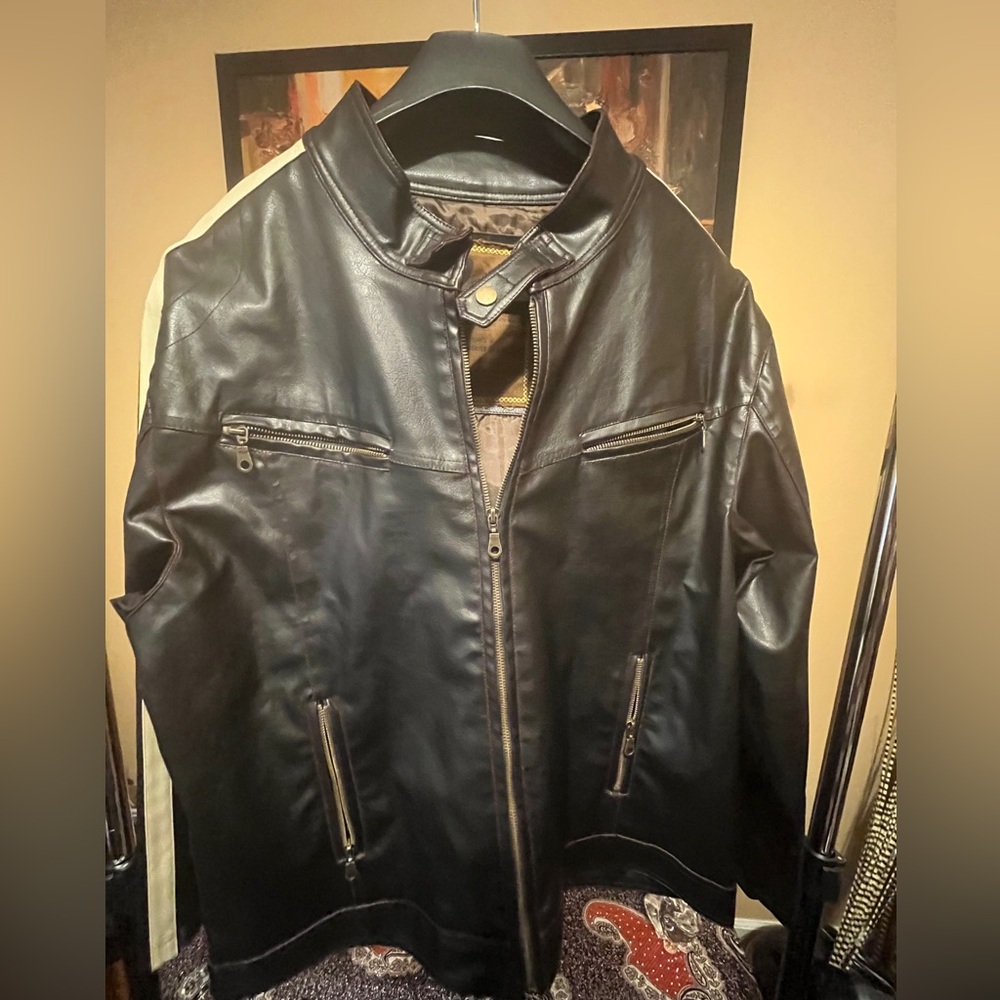 Parts Surplus Apparel Military Academy Men’s Vinyl Jacket Sz L Vinyl Brown